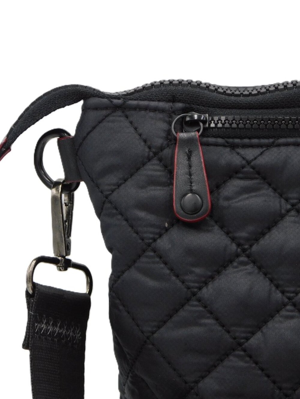 MZ Wallace Black Quilted Nylon Messenger Crossbody Bag | EUC - Picture 4 of 12